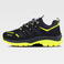 Zapatilla trecking reforzada P4015. Color negro/amarillo fluor.