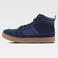 Zapatilla alta serraje P4019. Color azul marino.