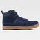 Zapatilla alta serraje P4019. Color azul marino.