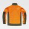 Chaqueta softshell outdoor combinada unisex S8631. Color naranja fluor/verde caza.