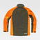 Chaqueta softshell outdoor combinada unisex S8632. Color naranja fluor/verde caza.