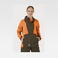 Chaqueta softshell outdoor combinada unisex S8632. Color naranja fluor/verde caza.