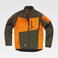 Chaqueta softshell combinada unisex S8633. Color naranja fluor/verde caza.