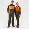Chaqueta softshell combinada unisex S8633. Color naranja fluor/verde caza.
