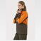 Chaqueta softshell outdoor combinada unisex S8634. Color naranja fluor/verde caza.