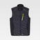 Chaleco de trabajo con tejido elástico combinado unisex WF3226. Color negro/amarillo fluor.