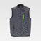 Chaleco de trabajo con tejido elástico combinado unisex WF3226. Color gris/verde flúor.