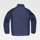 Chaqueta de trabajo combinada con tejido elástico unisex WF3245. Color azul marino/naranja fluor.