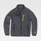 Chaqueta de trabajo combinada con tejido elástico unisex WF3245. Color gris/verde flúor.