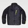 Chaqueta de trabajo combinada con tejido elástico unisex WF3245. Color negro/amarillo fluor.