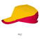 Gorra snapback visera combinada Booster. Color amarillo rojo.