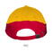 Gorra snapback visera combinada Booster. Color amarillo rojo.