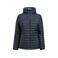 Chaqueta de invierno acolchada con capucha sostenible mujer Meadows Woman. Color azul marino.