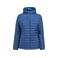Chaqueta de invierno acolchada con capucha sostenible mujer Meadows Woman. Color azul.