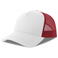 Gorra trucker sostenible Rapper cotton-s. Color blanco rojo.