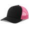 Gorra trucker sostenible Rapper cotton-s. Color negro/fucsia fluo.