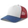 Gorra trucker sostenible Rapper cotton-s. Color blanco rojo real.