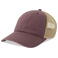 Gorra trucker sostenible Teon. Color burdeos caqui.