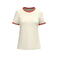 Camiseta ringer orgánica mujer NS361. Color marfil/pimentón lavado.
