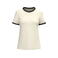 Camiseta ringer orgánica mujer NS361. Color marfil/negro lavado.