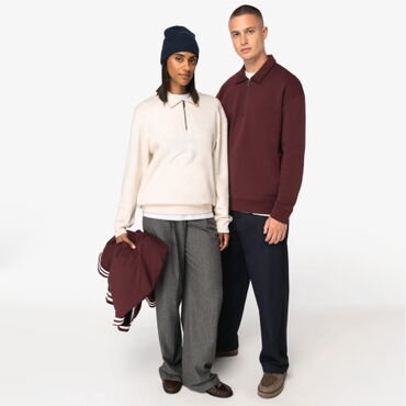 Sudadera tipo polo sostenible unisex NS432