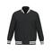 Chaqueta beisbolera sostenible unisex NS618. Color negro.
