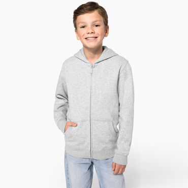 Sudadera capucha y cremallera reciclada niño K4045