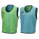 Peto deportivo reversible unisex Soccer. Color verde/azul.