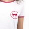 Camiseta ringer ghost Dog Blanco/Fresa mujer GHOST DOG CAPITAN DENIM - WATUSI. .